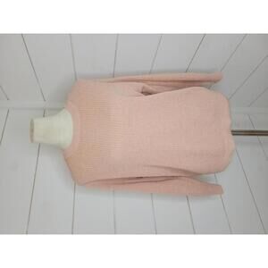 Emma's Expressions Maternity small pink crew neck sweater with bows in back